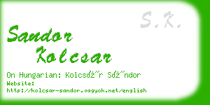 sandor kolcsar business card